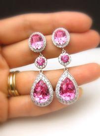 Ruby and Sterling Silver Drop Earrings 202//276